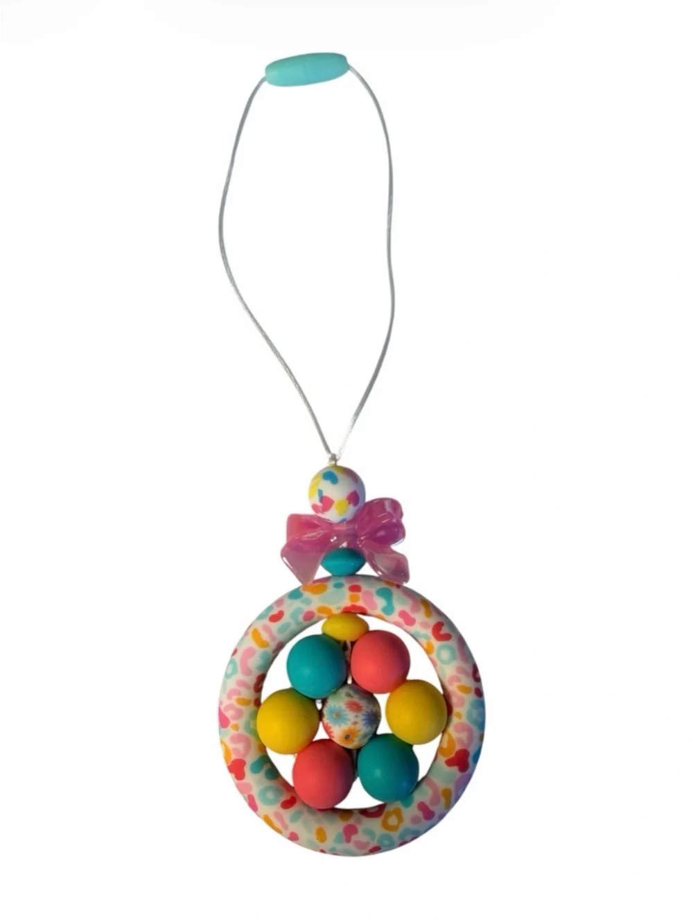 Handmade Colorful beaded Floral Car Charm